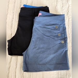 Isaac Mizrahi Women's Tailored Shorts, 1 Black, 1 Blue, Size 8